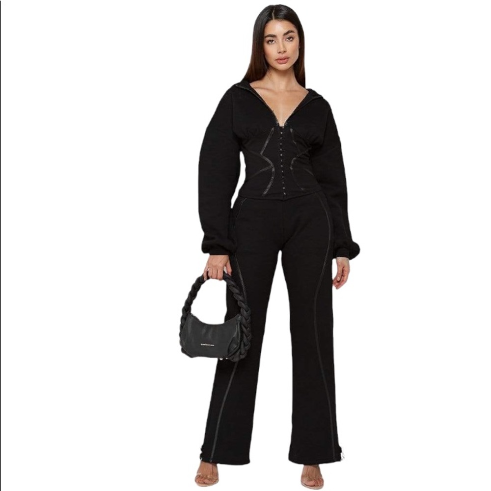 COPY - NWT Maniere De Voir Volume Sleeve Corset Hoodie & Contour Piping Joggers…